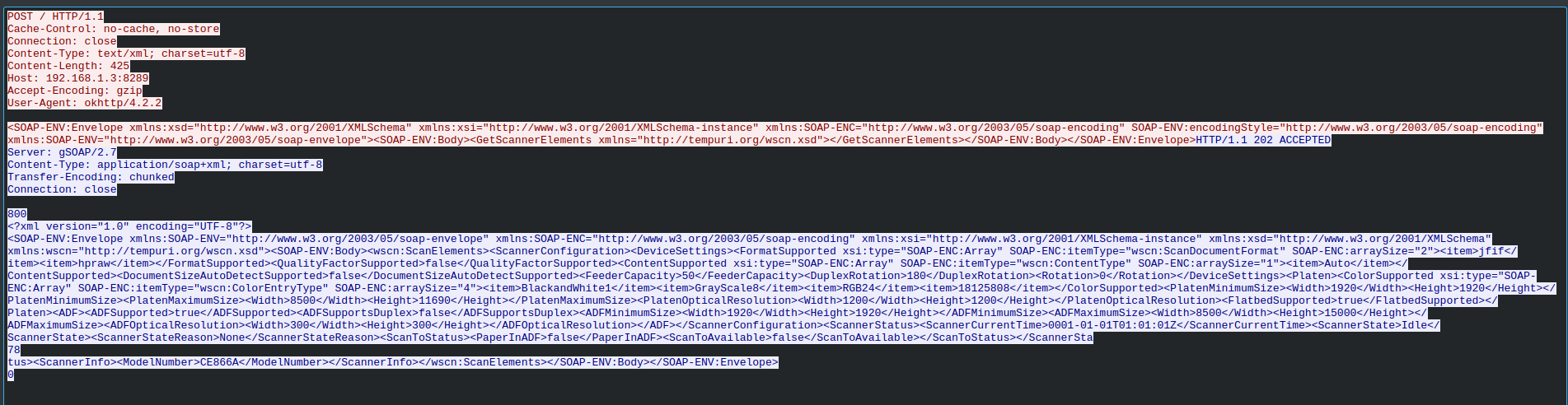 An XML SOAP request and response!